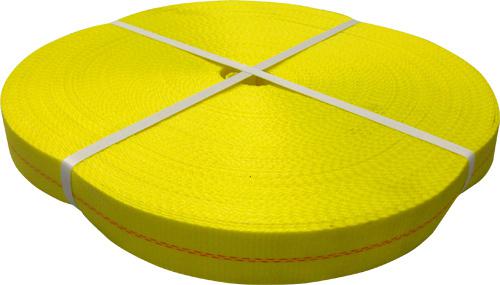 Tie-down webbing yellow 2" x 300'. 12000 lbs. polyester