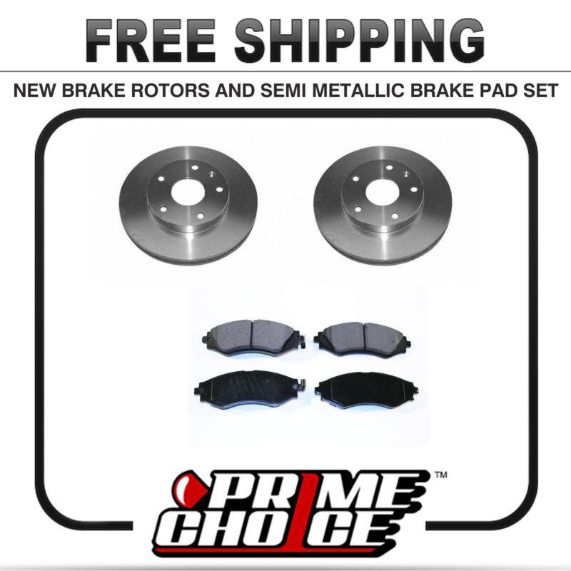 Premium front metallic brake pads and disc rotors complete kit left & right pair