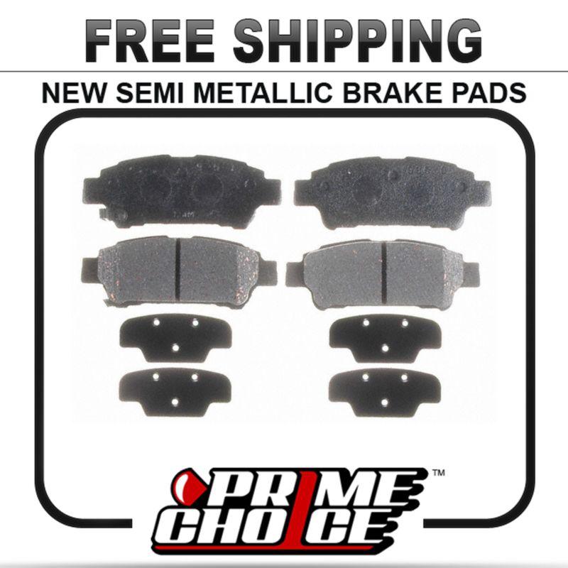 New premium complete set of rear metallic disc brake pads with shims