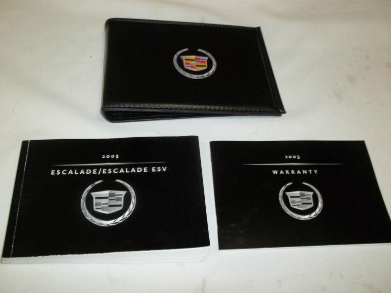 2003 cadillac escalade /escalade esv owner manual 3/pc.set & black cadillac case