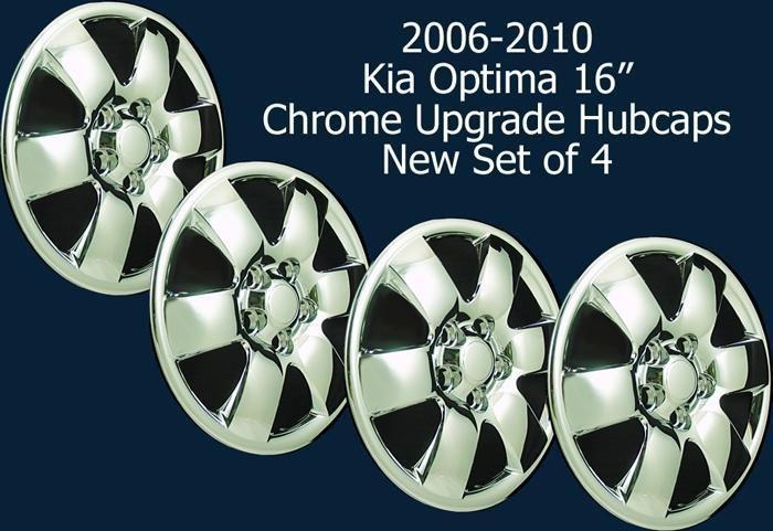 06-10 kia optima / magentis 16" chrome upgrade bolt on hubcaps new set/4 456-16c