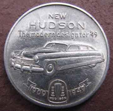 Rare nos 1949 hudson 40th. anniversary advertising medal or token pristine #b36