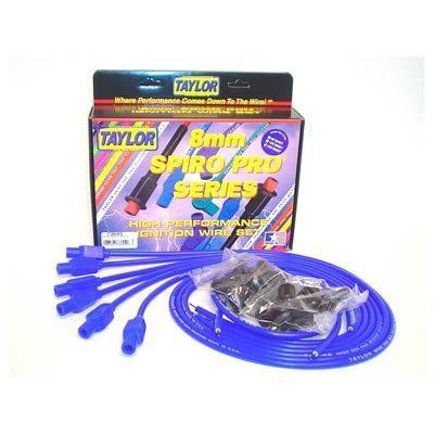 Taylor 73645 spark plug wires spiro-pro 8mm blue straight boots universal l6/v6