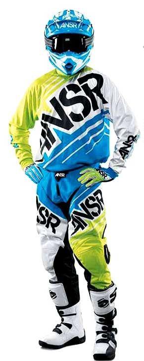 Answer syncron gear set jersey pant gloves blu/grn new 2014 motocross atv 