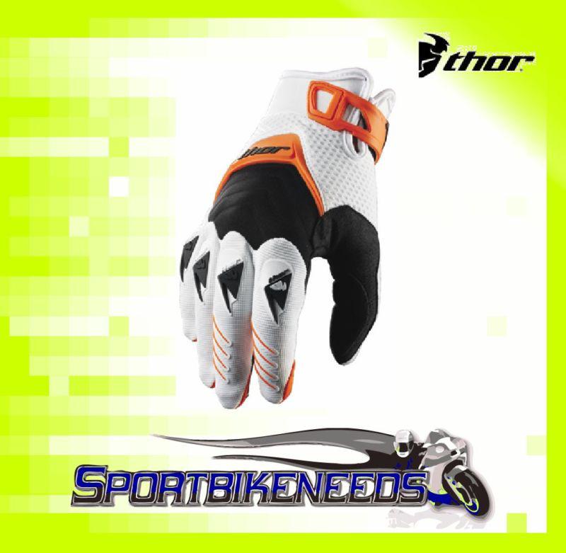 Thor 2012 deflector gloves orange white x-small xs