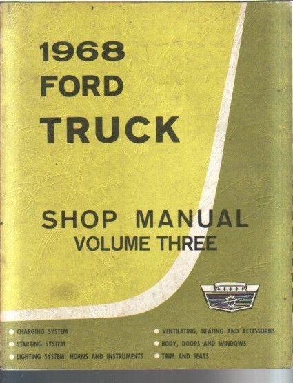 1968 ford truck factory shop service manual volume 3 original