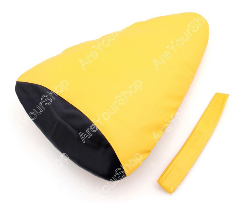 Passenger rear pu leather seat cowl cover pillon kawasaki zx6r 2007-2008 yellow