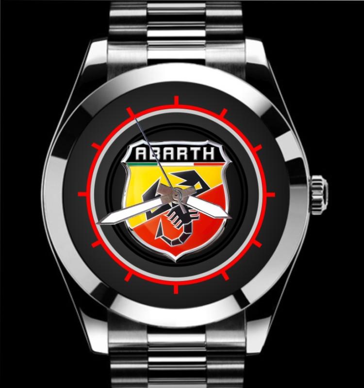 Fiat abarth 500 scorpian auto art web meter stainless steel quartz watch a