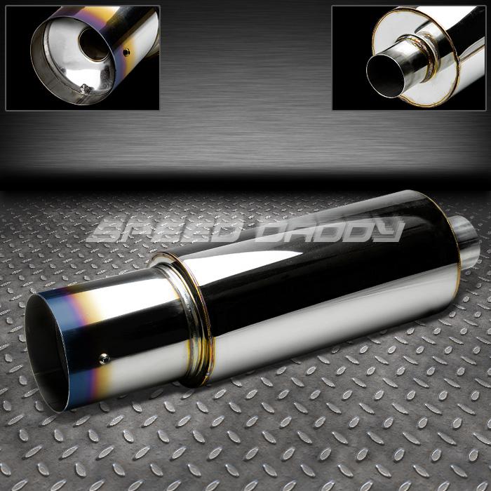 4.5" burnt tip 2.375" inlet polish stainless n1 racing muffler/exhaust+silencer