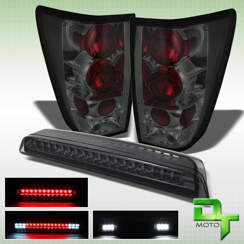 Smoke 04-13 nissan titan pickup truck altezza tail lights+3rd led brake lamps