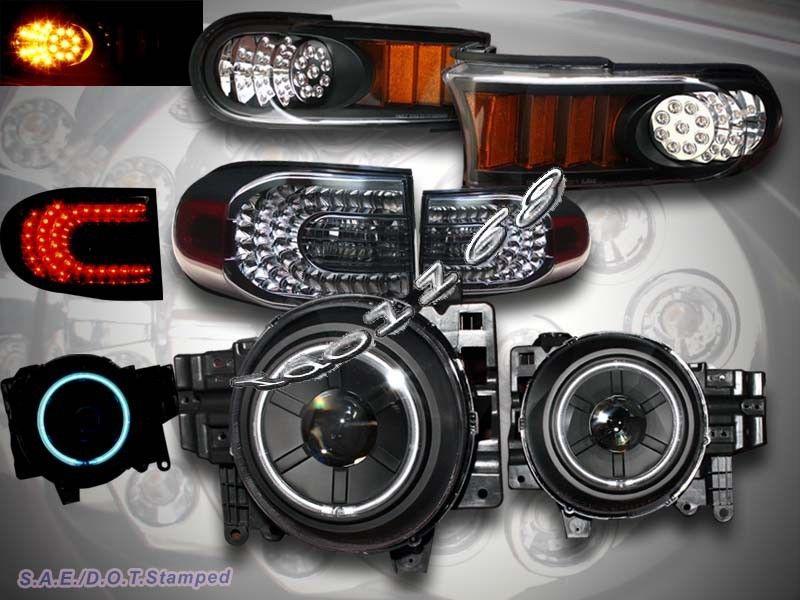 07-12 toyota fj cruiser halo projector headlights ccfl + led bumper & tail light
