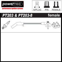 1x powertec ht ignition lead sets oe pt203