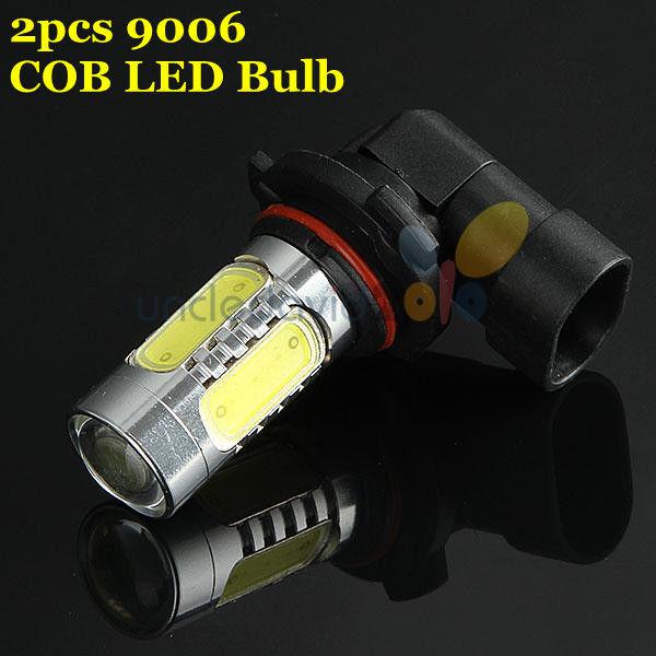 2x 7.5w 9006 hb4 super bright cob led bulb foglight drl daytime driving lamp