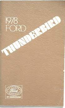 1978 ford thunderbird  owners manual original