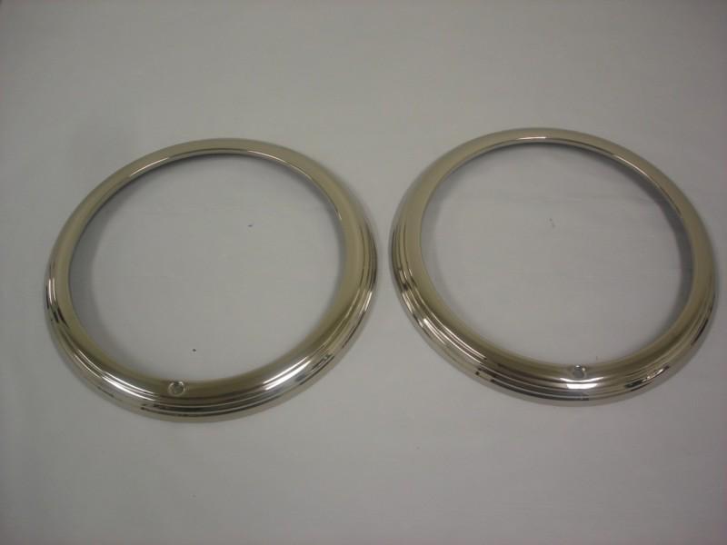 1941 ford mercury stainless headlight rings 2 ribs