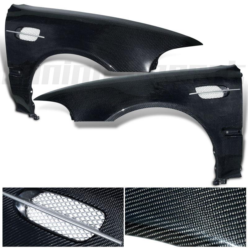 92-95 honda civic sedan carbon fiber front fender left right side vent grille ex