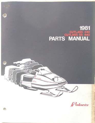 1981 polaris cutlass 340 and cutlass ss snowmobile  parts catalog book original