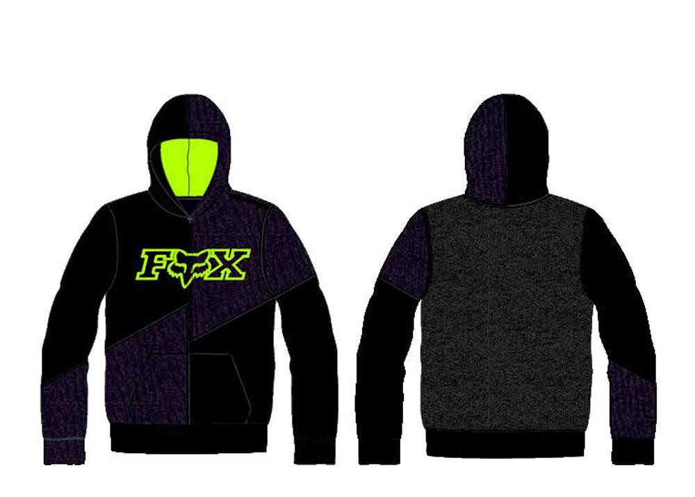 Fox boys defeat black zip-up hoody motocross sweatshirt mx 2014 fleece green