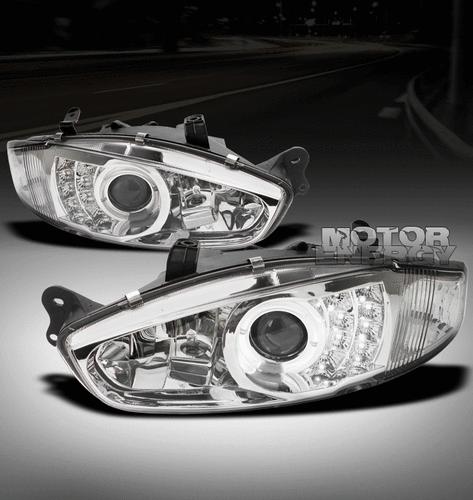 1997-2002 mitsubishi mirage de ls coupe 2dr halo led projector headlights clear