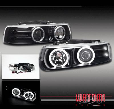 00-06 tahoe suburban ccfl halo projector headlights blk