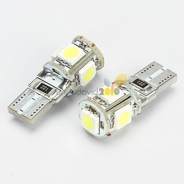 10x smd5050 5 led t10 w5w 194 168 white car side width signal light lamp bulb