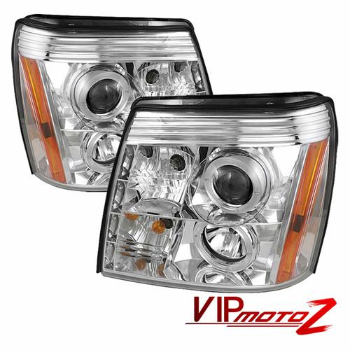 Cadillac escalade 2002 new pair led projector chrome halo headlight set