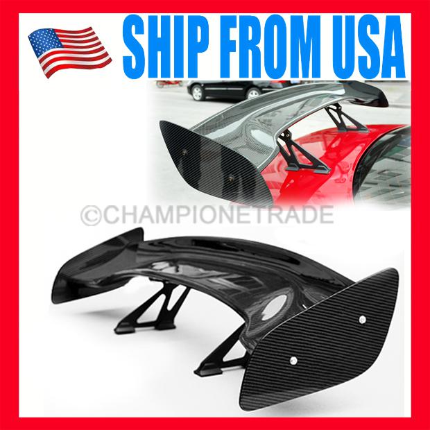 Us 57" car real carbon fiber trunk rear spoiler wing universal for ford nissan