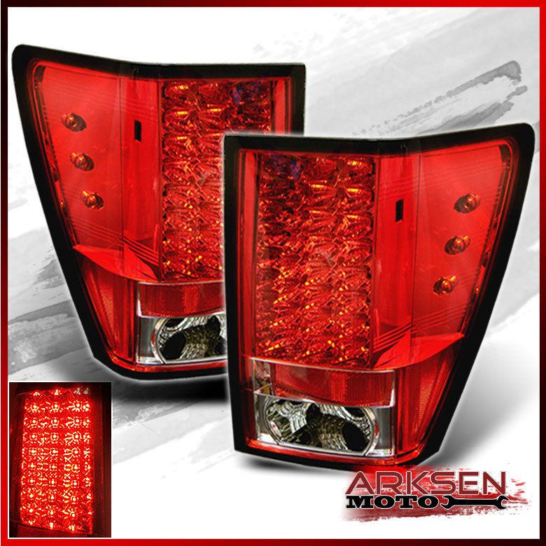 05-06 jeep grand cherokee philips-led perform red clear tail lights pair set