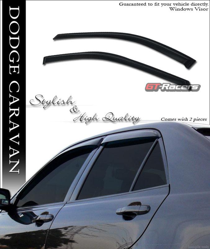 Sun/rain/wind guard tint shade deflector window visor 2p 1996-2007 dodge caravan