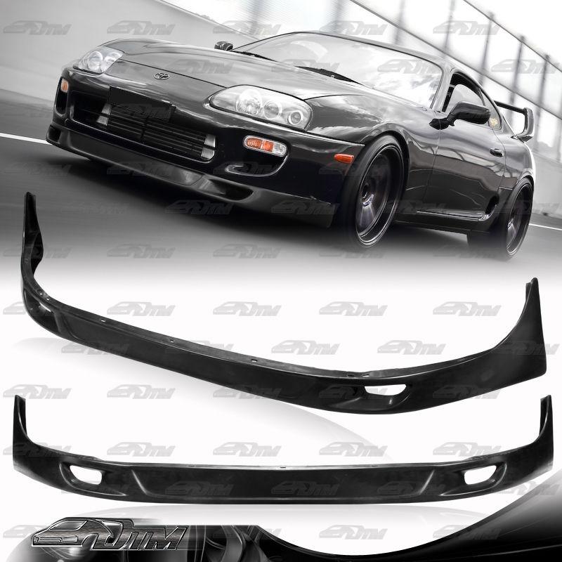 1993-1998 toyota supra jdm style flat black polyurethane pu front bumper lip