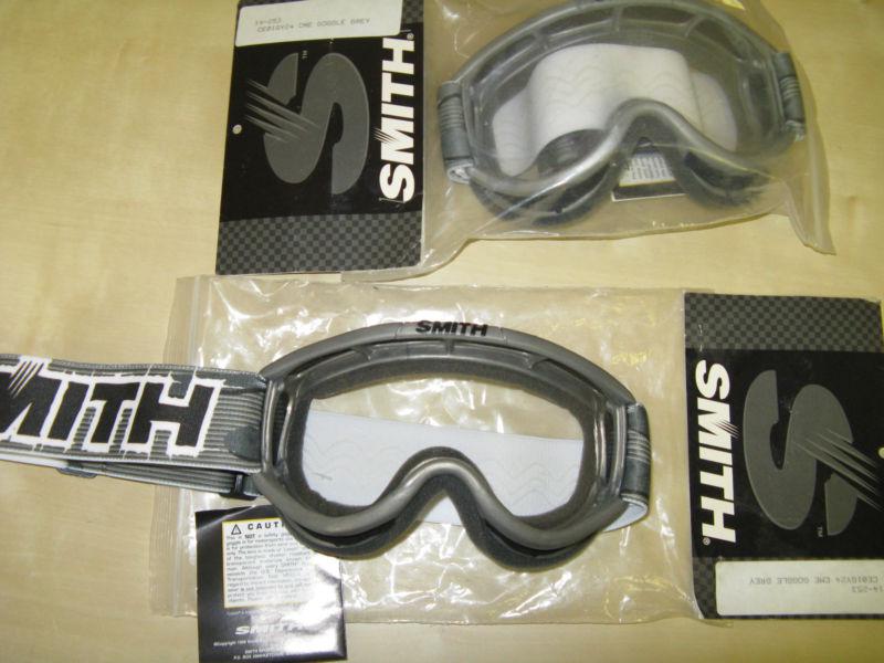 Gets 2 pairs  gray  motocross atv goggles - smith cme - kids+teens / small face