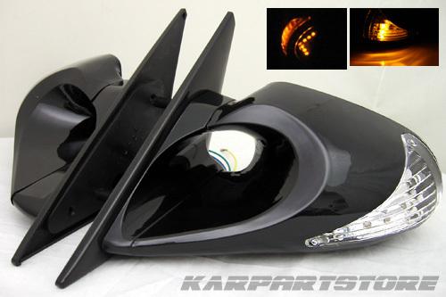 06-10 honda civic 2dr k6 side wing sport mirrors led yellow arrow signal lh/rh