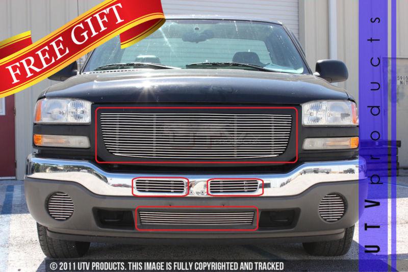 2003 - 2007 gmc sierra 4pc chrome combo w/ upper replacement billet grille kit