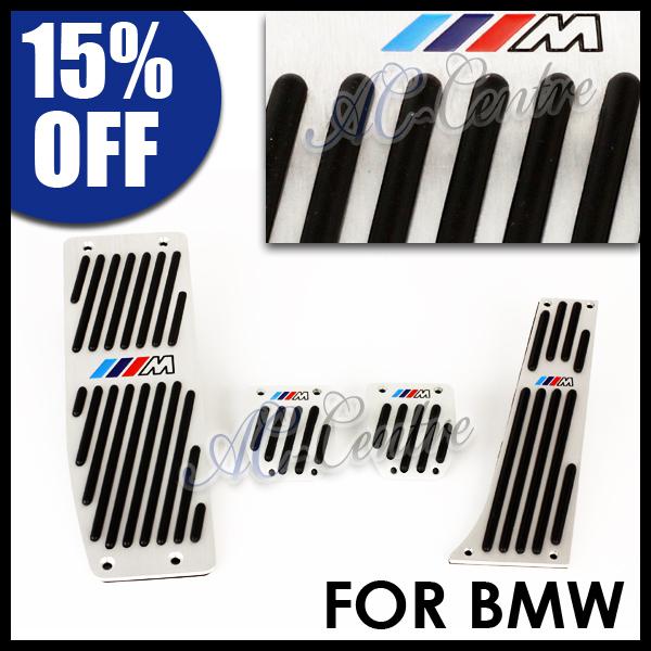 Bmw e46 e90 e92 e87 aluminum manual 4 pcs pedal set interior foot rest m