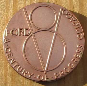 Rare original nos 1934 ford v8 bronze advertising token or medal l@@k #b232