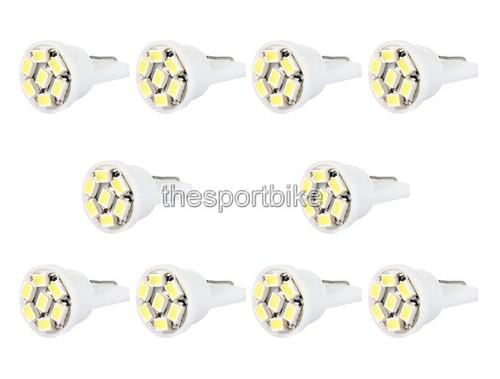 10pcs t10 w5w 168 194 7 smd white led lamp wedge side light bulb new 013-10