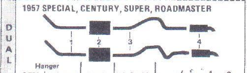 1957-1958 buick dual exhaust system, 304 stainless, all models