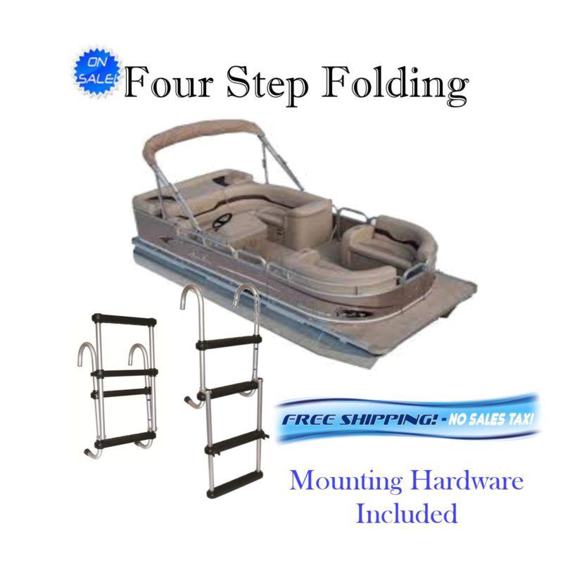 4 step folding pontoon ladder / boat ladder / ladders