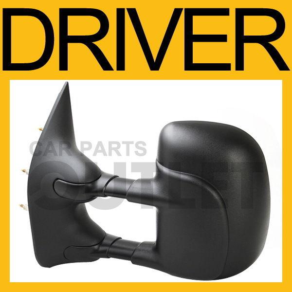 03-07 econoline manual side mirror extendable dual glass dbl swing super duty lh