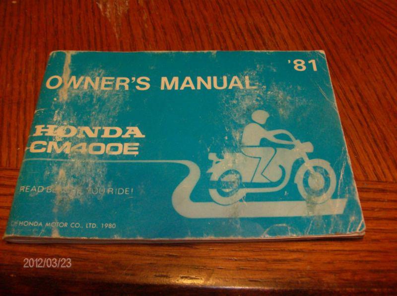 Honda cm400e owners manual honda