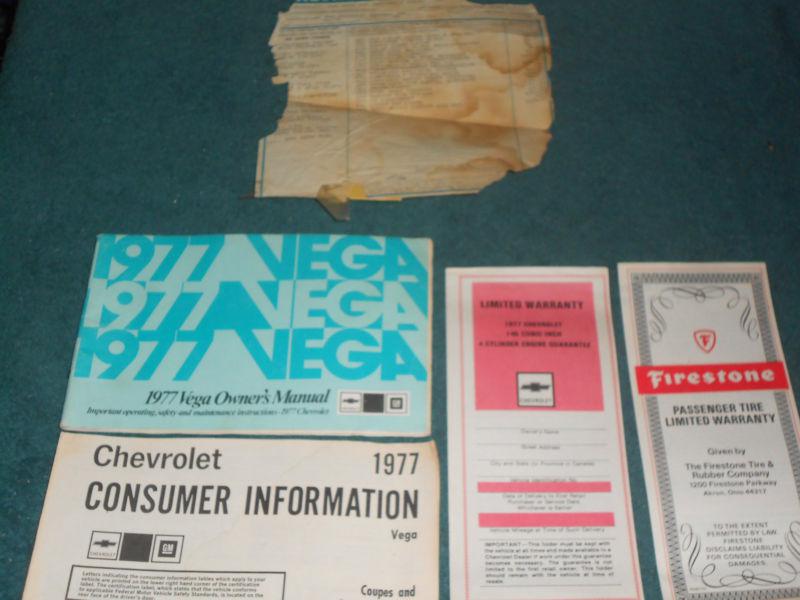 1977 chevrolet vega owner's manual set / original 5 piece chevy guide book set