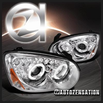 04-05 subaru impreza chrome clear dual halo led projector headlights