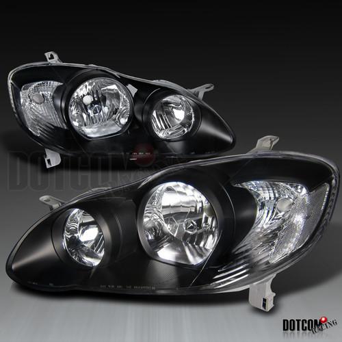 2003-2008 toyota corolla headlights lamps jdm black