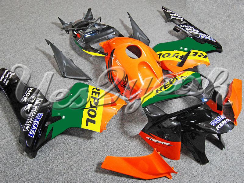 Injection molded fit 2005 2006 cbr600rr 05 06 repsol orange green fairing zn193