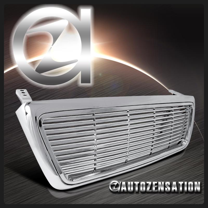 04-08 ford f150 pickup chrome hood billet style grill upper grille