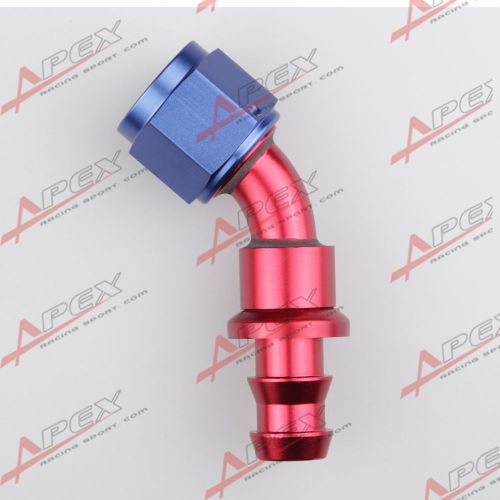 4an -4an 45 degree push-on hose end fitting fuel oil water line hose