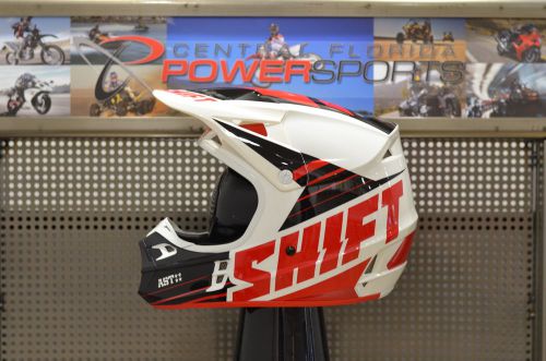 2016 shift racing assault race helmet moto mx offroad white black v1 size 2x xxl