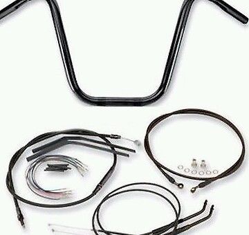 Burly 16 apehanger handlebar + cable install kit harley 2004-06 harley sportster