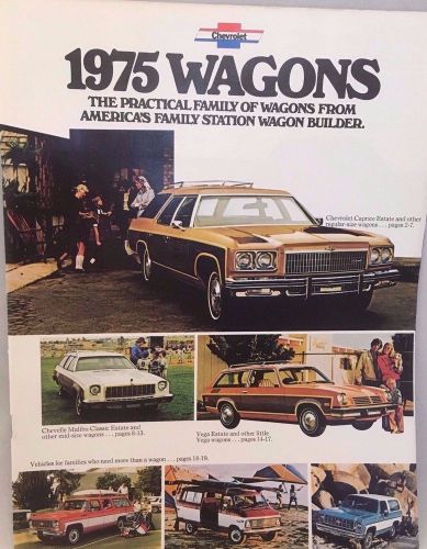 1975 chevrolet wagons 20-page original sales brochure catalog - chevy