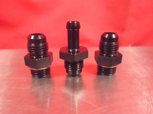 Aeromotive 13129 regulator fitting kit (2) 6-an (1) 6-an barbed fitting